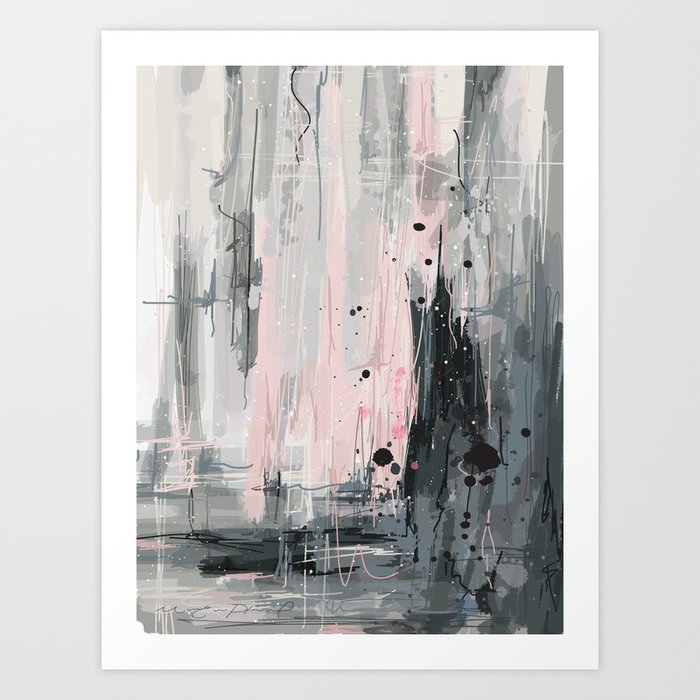 Soft Pink Abstract Art Print By Marieevepharand Society6