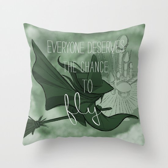 Everyone Deserves the Chance to Fly (green) Throw Pillow