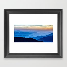 Beautiful Blue Sky Mountains Framed Art Print