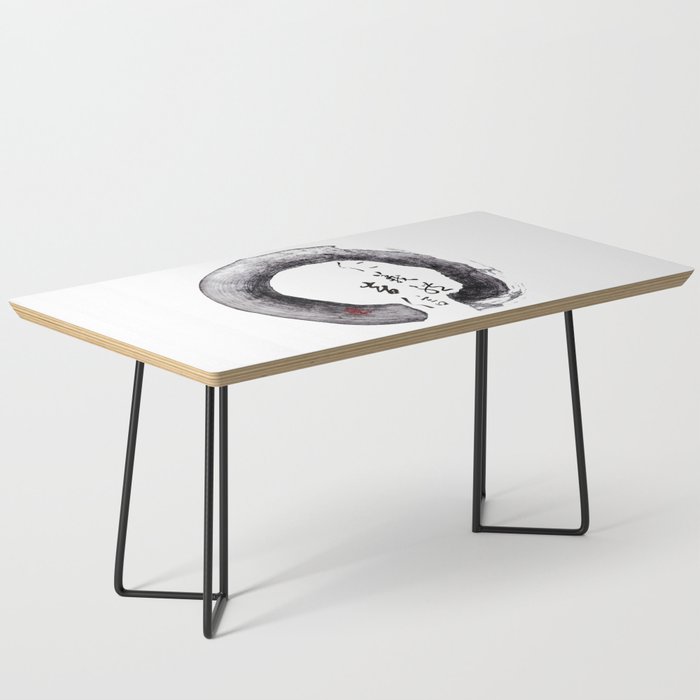 Zen Enso 5 Confucian Virtues Brush-Calligraphy Coffee Table