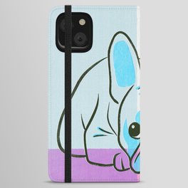 Adorable French Bulldog Puppy Artwork iPhone Wallet Case