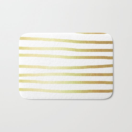 Simply Drawn Stripes 24k Gold Bath Mat