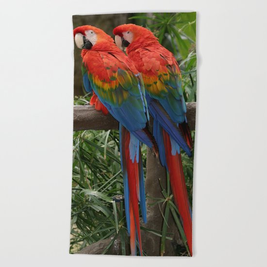 Scarlet Macaws Beach Towel