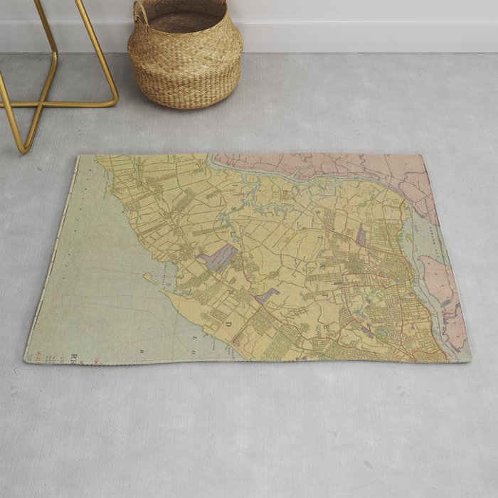 Vintage Map of Staten Island NY (1911) Rug by BravuraMedia Society6