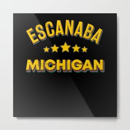 Escanaba Michigan Metal Print | Escanaba, Michigan State, American Flag, Escanaba Day Gifts, Usa Flag Vintage, America, Michigan Ctiy, Escanaba Michigan, Escanaba Usa Flag, Escanaba City 