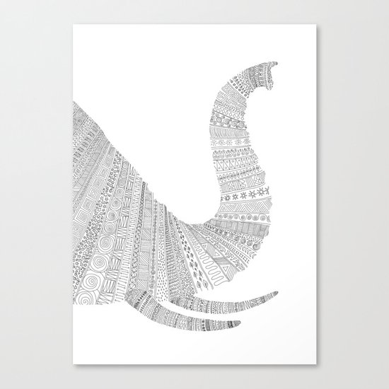 Elephant (mirrored) Canvas Print