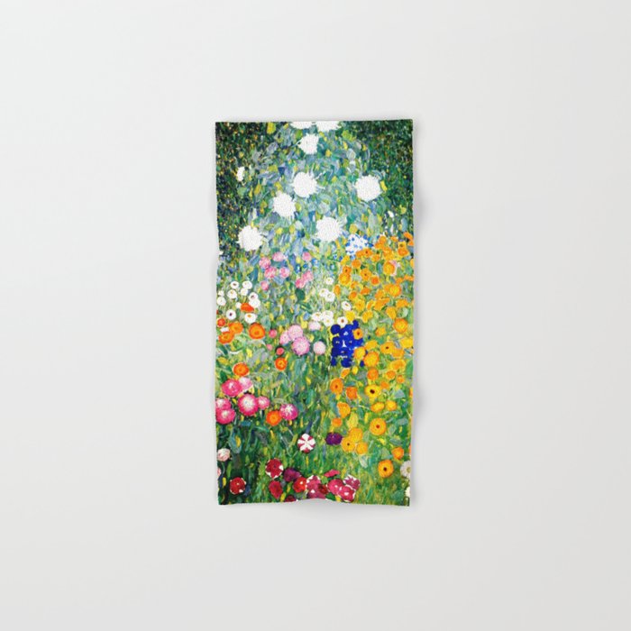 Flower Garden by Gustav Klimt vibrant Hand & Bath Towel