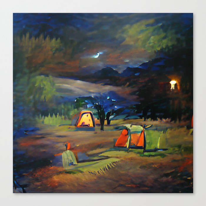 Campsite Night Canvas Print