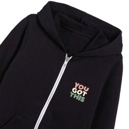 You Got This in grey peach green and blue Kids Zip Hoodie