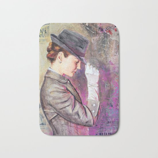 Grey Fedora Bath Mat