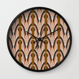 KALI KAMA PINK Wall Clock | Boho, Pattern, Bohemian, Graphicdesign, Curated, Line, Pink, Linen, Digital, Texture 