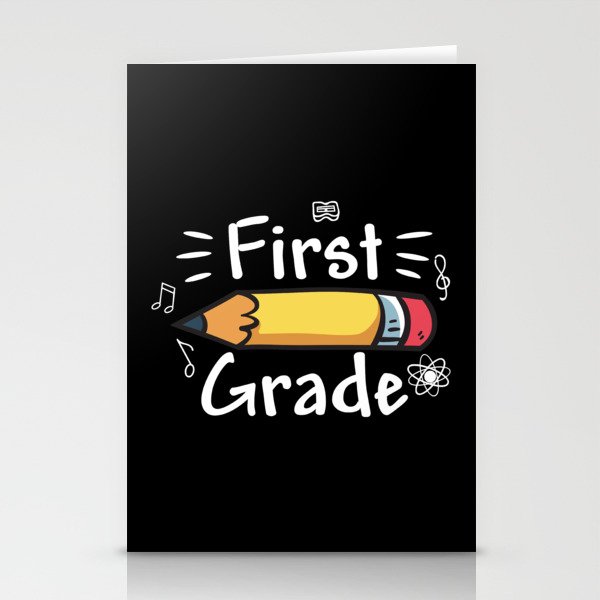 First Grade Pencil Stationery Cards
