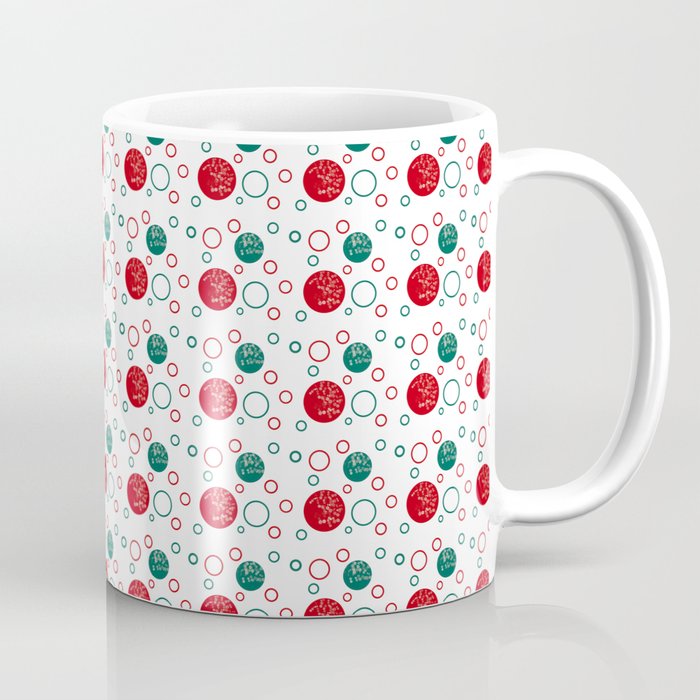 Red and Green Circles for Christmas Coffee Mug