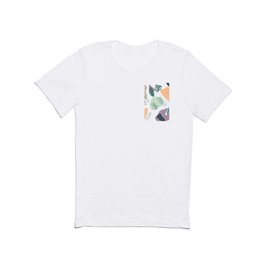 Modern summer retro pastel geometric shapes tropical leaf T Shirt