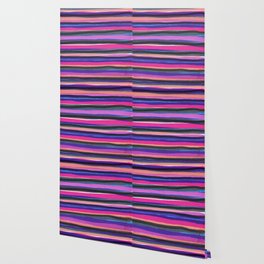 Colorful horizontal stripes brush strokes Wallpaper