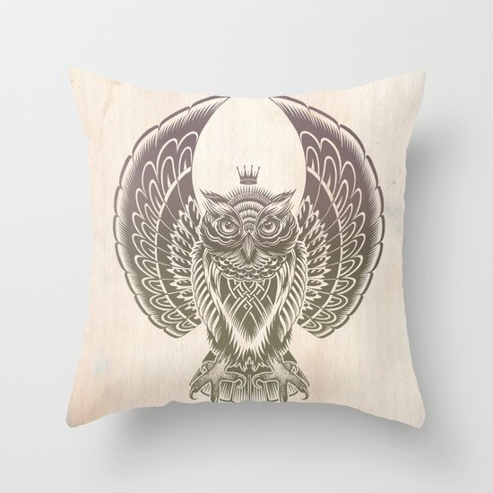 Silent Flight (Owl Wings) Throw Pillow