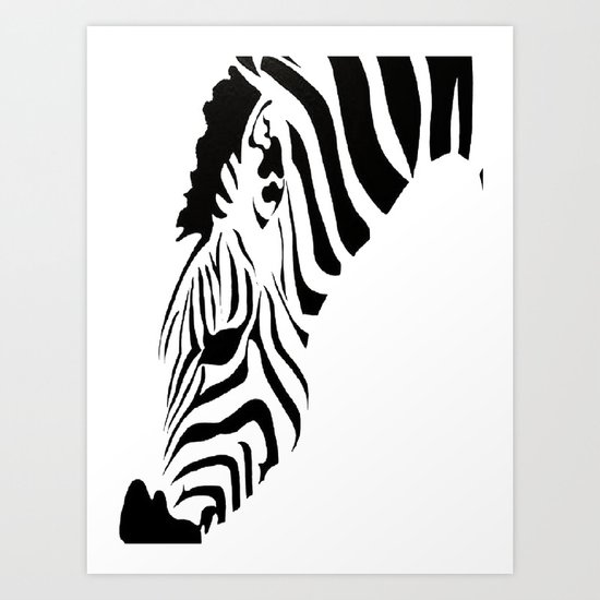 Grazing Zebra Art Print by taiche | Society6