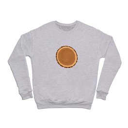 Tree cutout with annual rings wood drawing Crewneck Sweatshirt