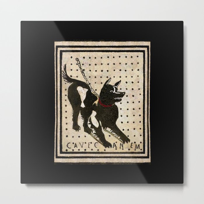 Pompeii Dog mosaic (Beware of Dog) Metal Print