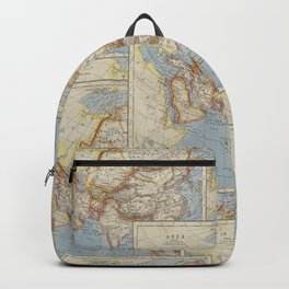 Vintage Map Of Asia Collage Backpack