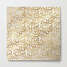 Leopard Gold Silver Modern Collection Metal Print