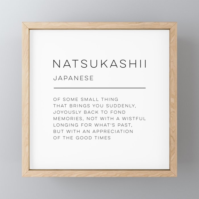 Natsukashii Definition Framed Mini Art Print