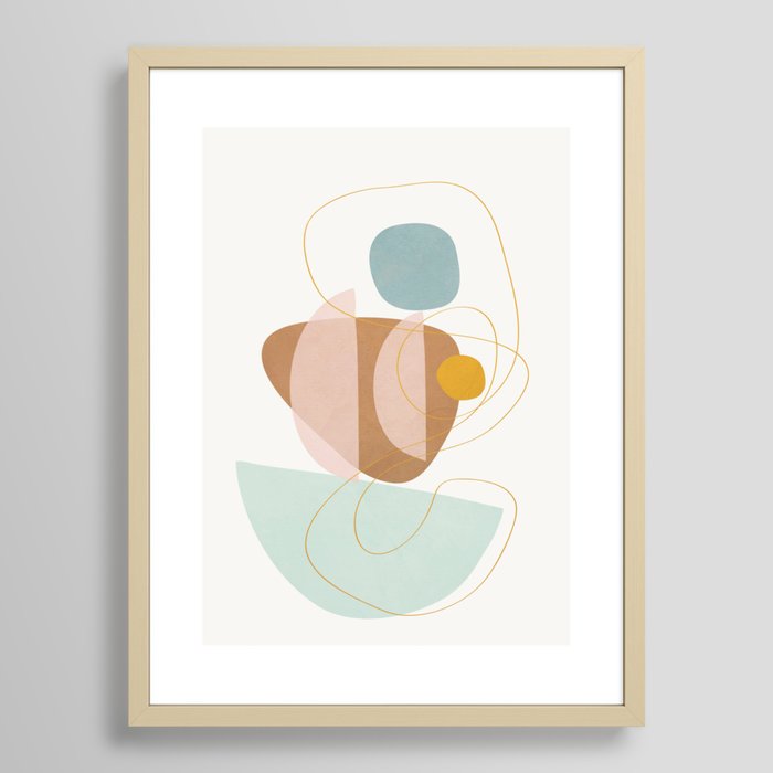 Soft Abstract Shapes 13 Framed Art Print