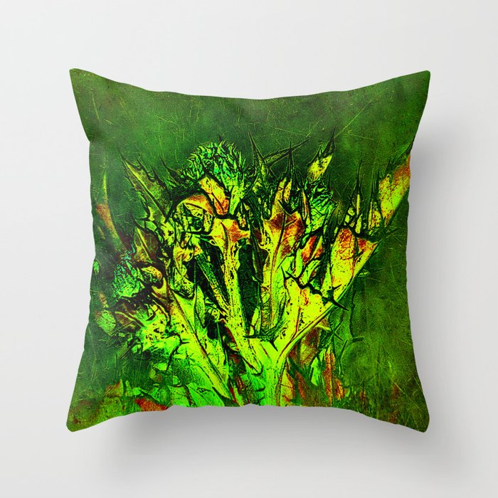 Thistle and Weeds Throw Pillow