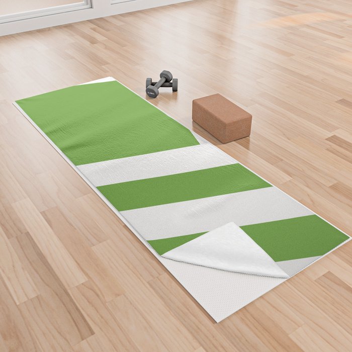 Green squares background Yoga Towel