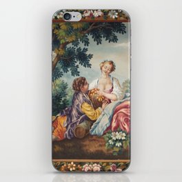 Antique 19th Century Romantic Lovers French Aubusson Tapestry iPhone Skin