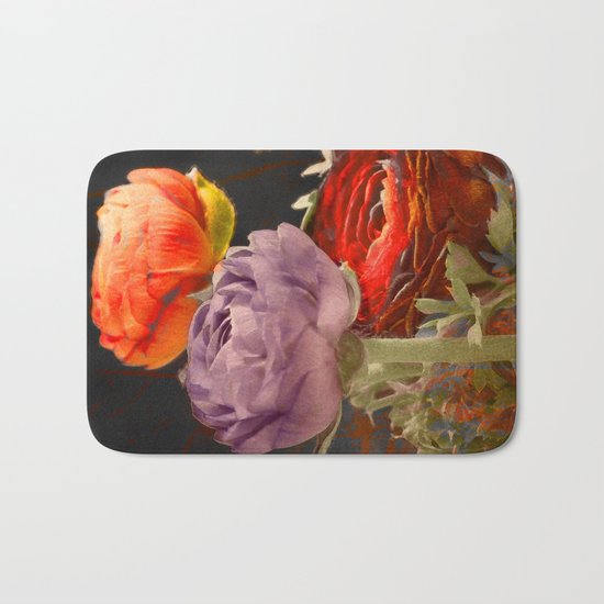 Vintage Ranunculus Bath Mat