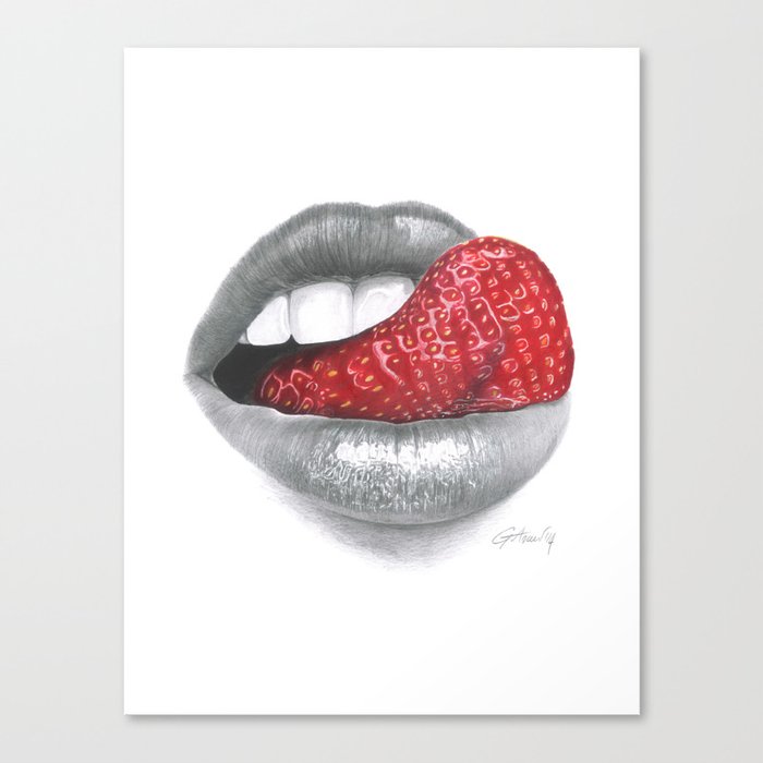 Strawberry Lips Canvas Print