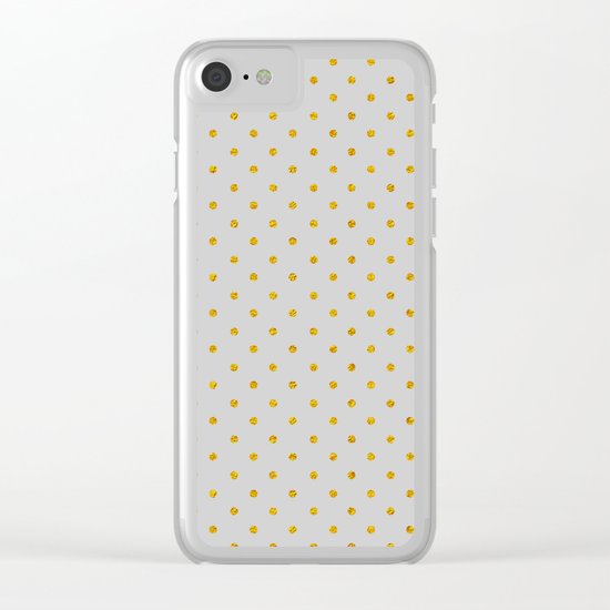 Polka dot dance on grey Clear iPhone Case