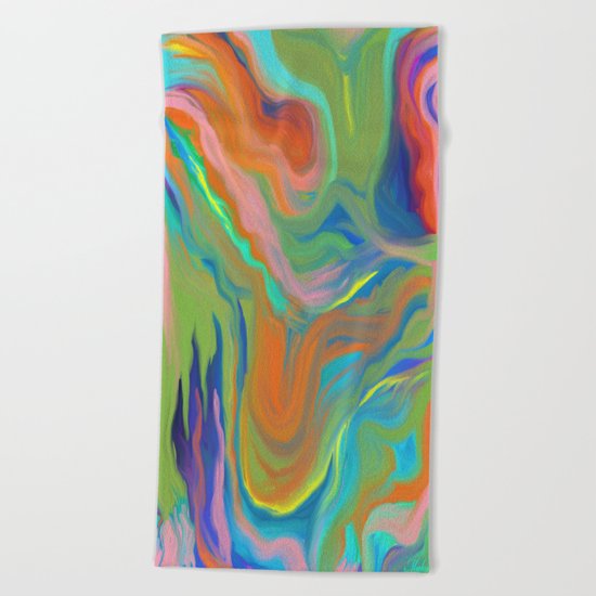AGATE INTERPRETED: HOT WAVES SUMMER BREEZE OIL PAINTING Beach Towel