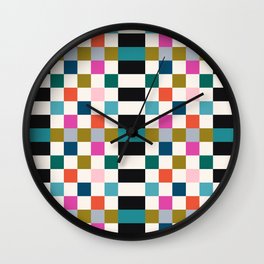 Colorful Checkerboard Wall Clock