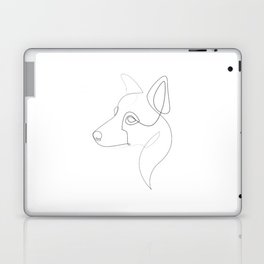 Border Collie 2 - one line drawing Laptop Skin