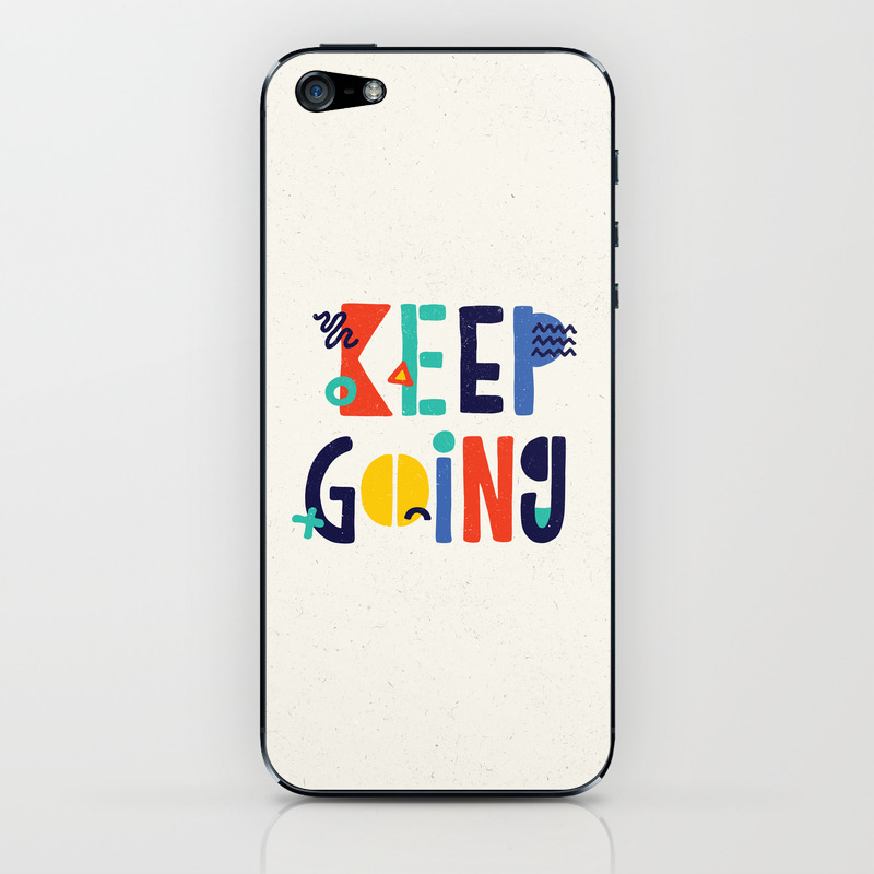 Keep Going Colorful Memphis Typography Funny Poster Hand Lettered