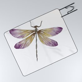 handmade watercolor fly dragon Picnic Blanket