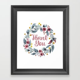Thank You Note - Cute Floral  Framed Art Print