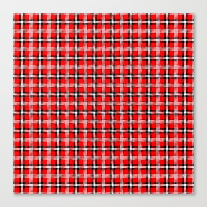 Classic Red And Black Tartan Plaid Pattern  Canvas Print