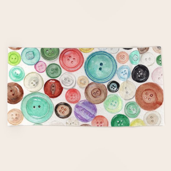 Buttons! Beach Towel