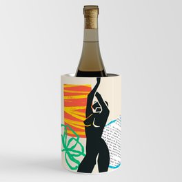 Abstract women body collage art illustration Wine Chiller