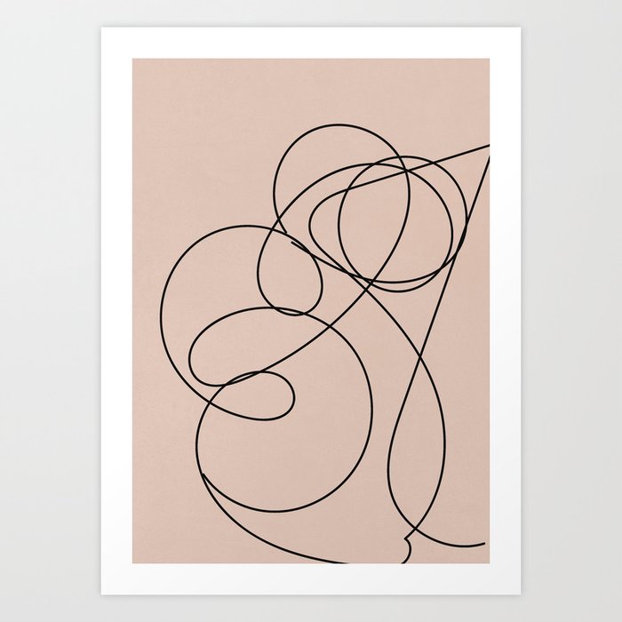 Continuous Line Art, Simple Line Art, Abstract Object Line Drawing Art Print