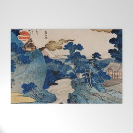 Cottages On Cliffs Traditional Japanese Landscape Welcome Mat