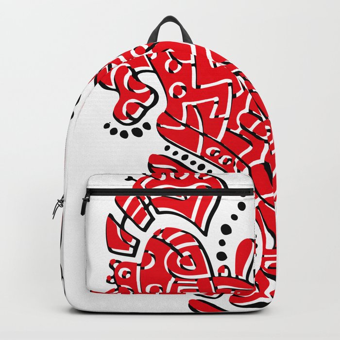 Cell Heart Backpack | Drawing, Digital, Cell, Pattern, Lines, Drawing, Heart, Red, Ouma, Japan