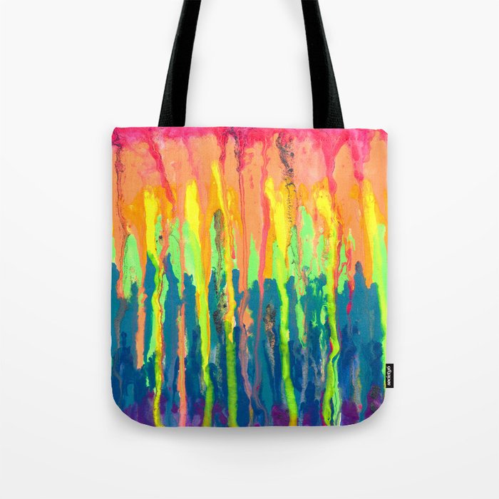 Melted Crayons Rainbow Drip Painting Tote Bag