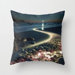 Moonlight Serenade Beach Prints Throw Pillow