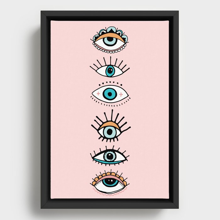 eye illustration print Framed Canvas