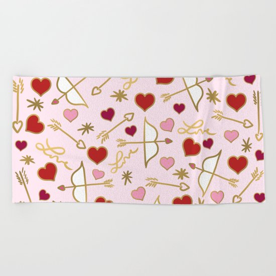 Cupid Love (soft pink) Beach Towel