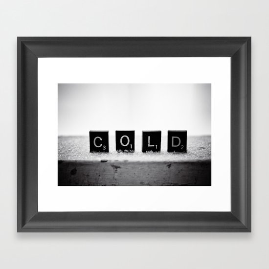 Cold Scrabble Tiles Framed Art Print